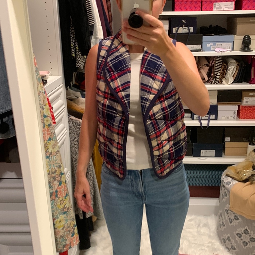 BCBGeneration Quilted Plaid Vest | Size XXS